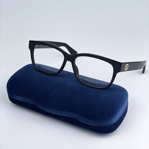 NEW Gucci GG1341O 001 Black Rectangle Women Eyeglasses - Picture 1 of 11